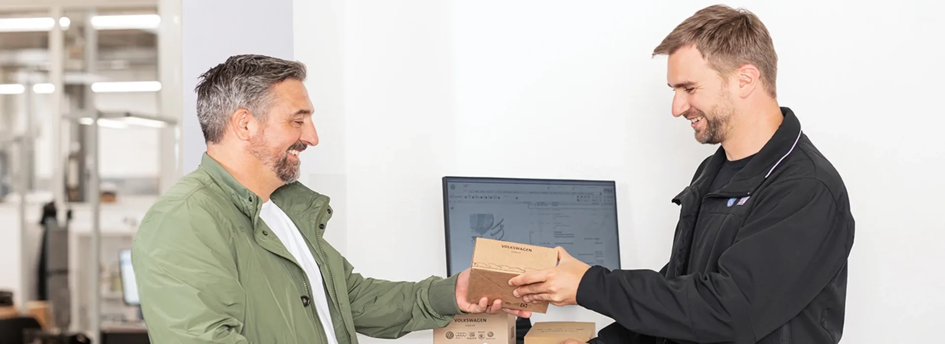 Skoda staff with customer