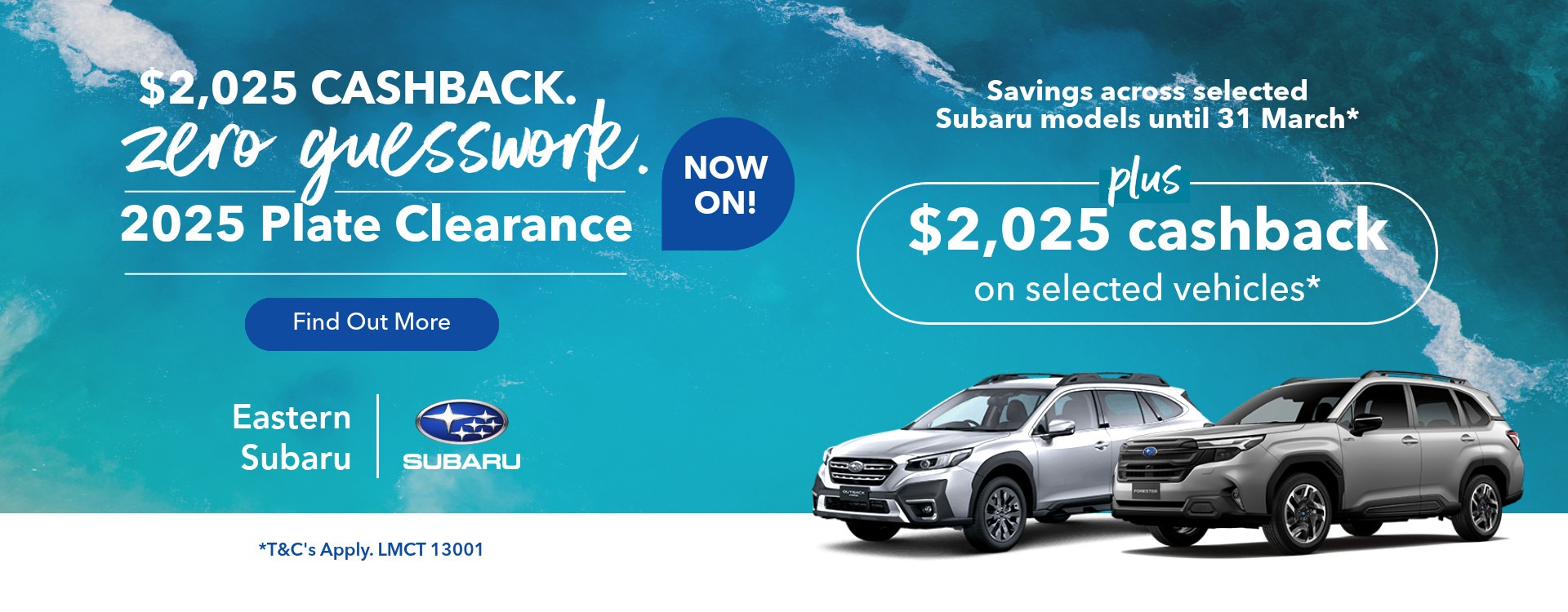 Eastern Subaru 2025 Plate Clerance