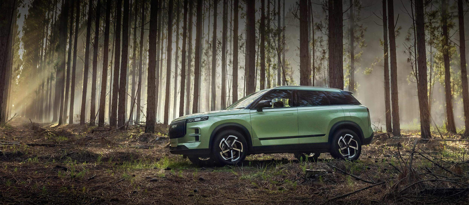 JAECOO J7 in the woods