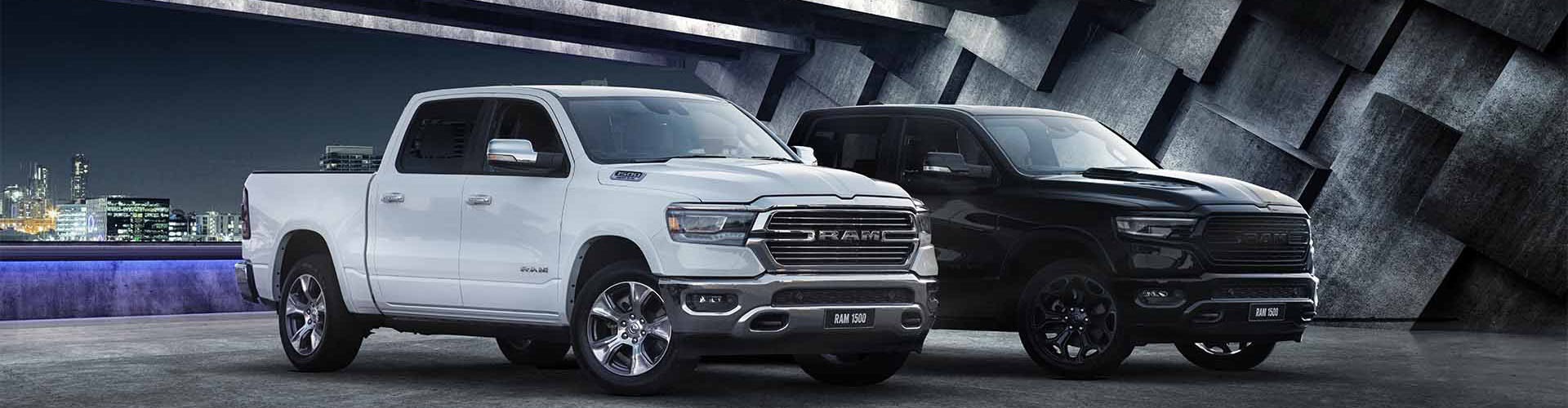 White and Black Ram Truck