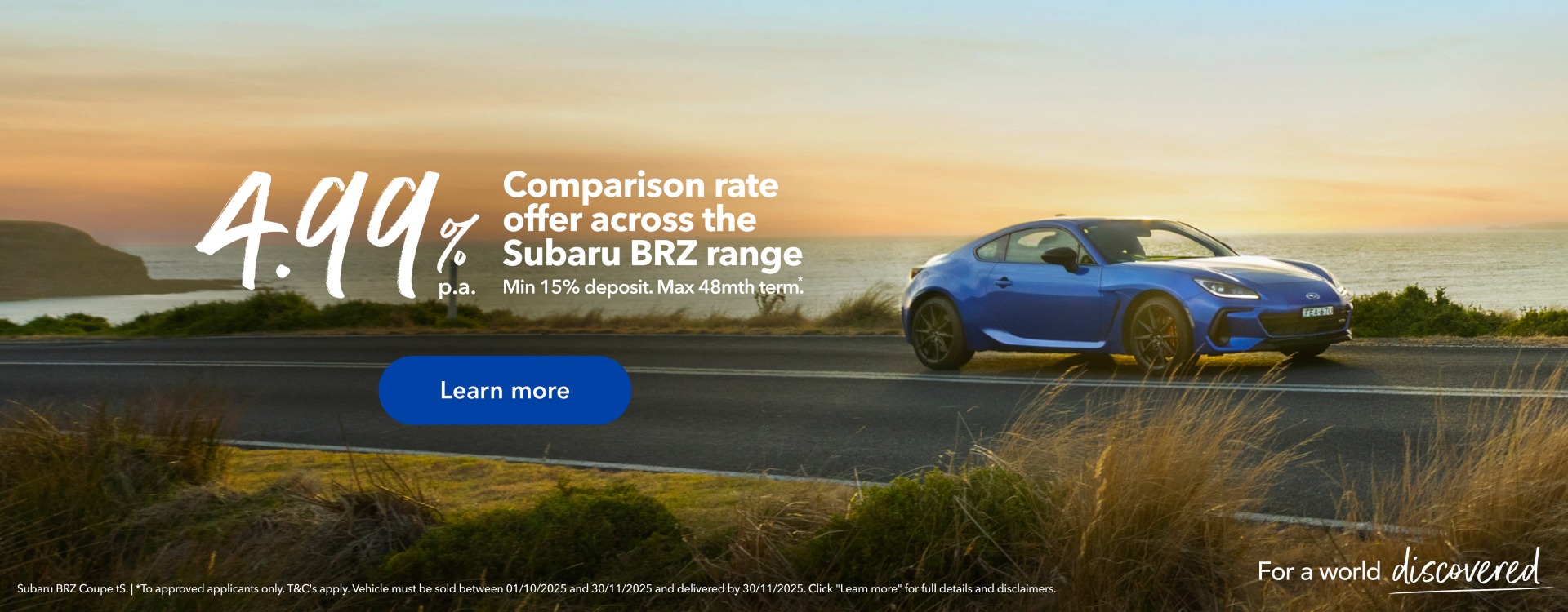 4.99% comparison rate offer BRZ Range