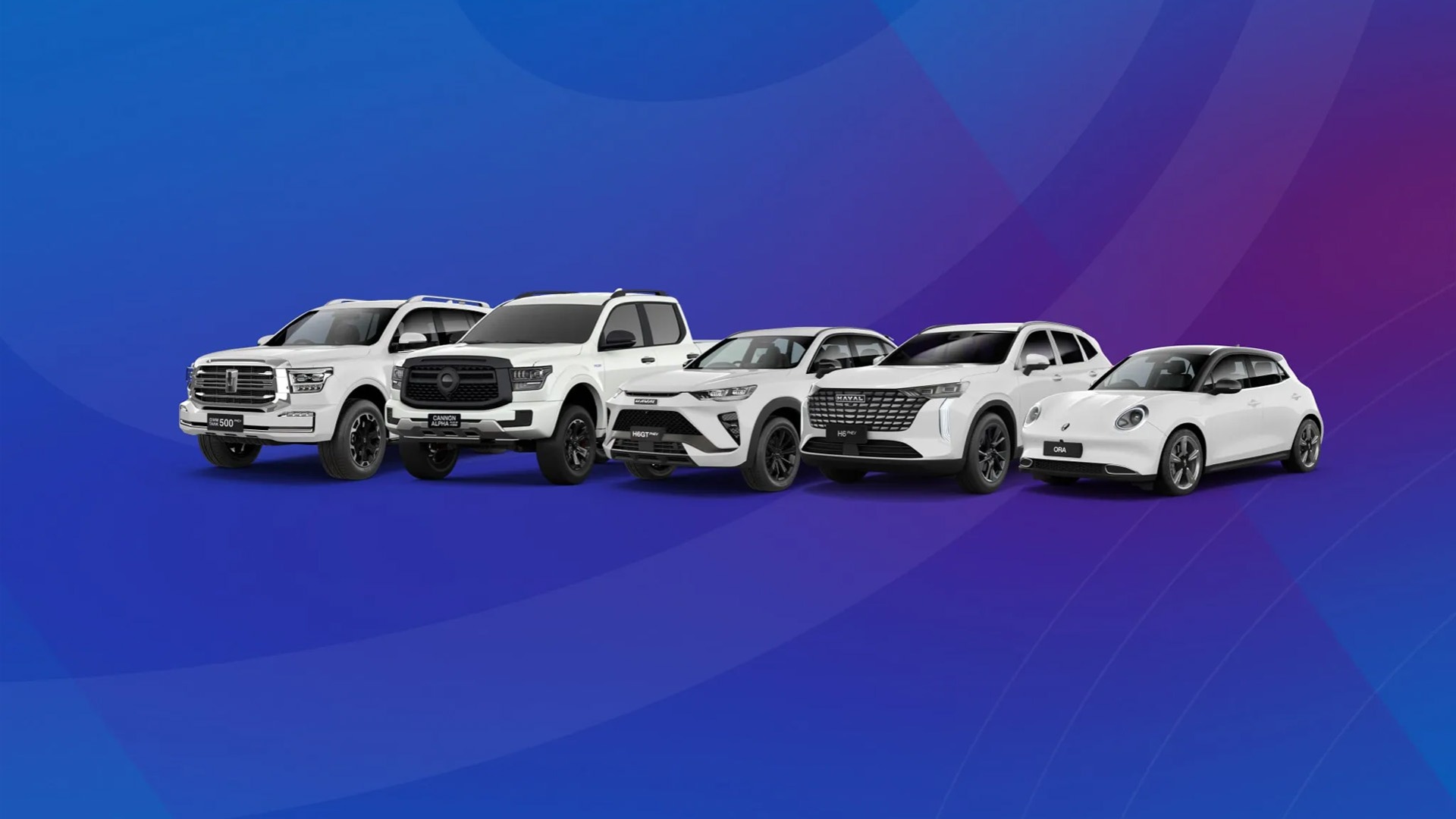 GWM Haval Finance Offer 5 vehicle hero no text white