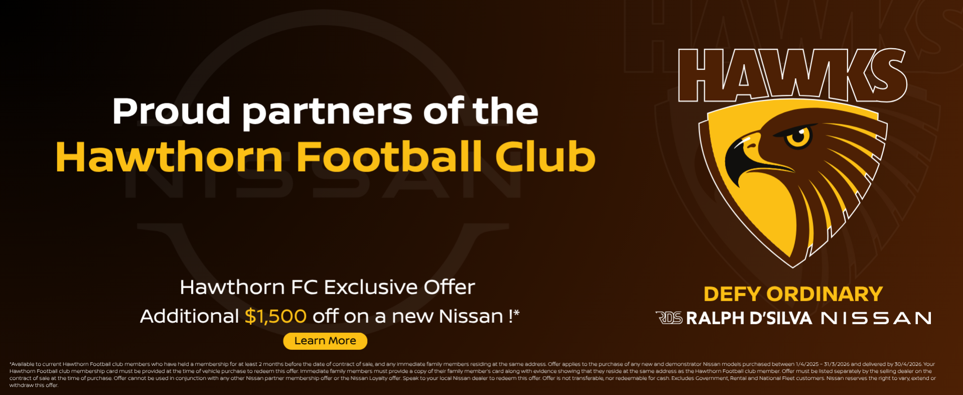 ralph dsilva nissan hawthron partner offer 1500 discount special