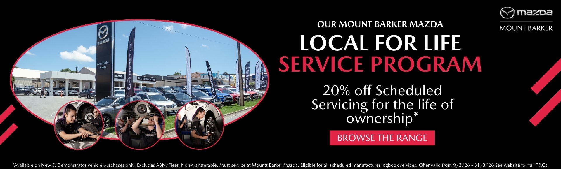 Mount Barker Mazda Local For Life - 20% off Scheduled Servicing for the life of ownership