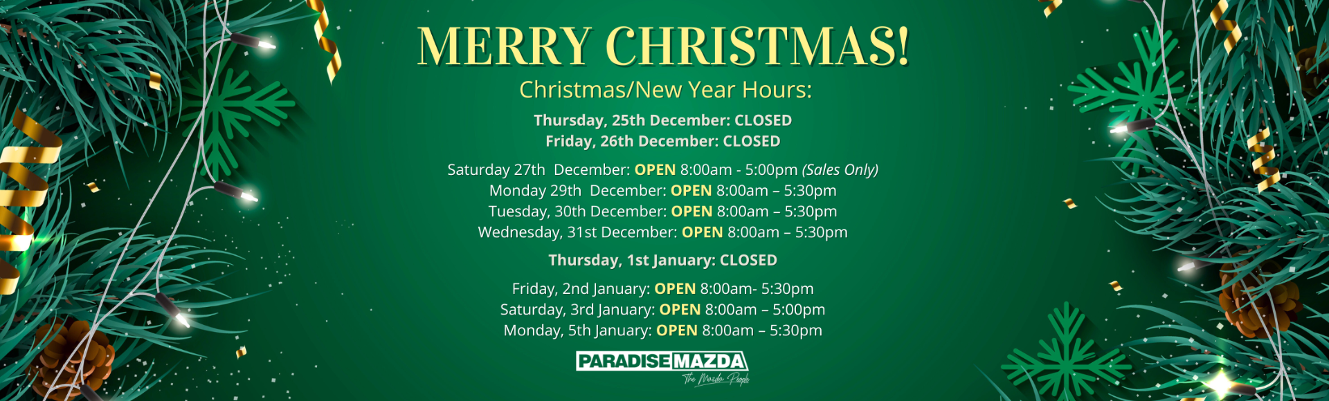 christmas hours open hours