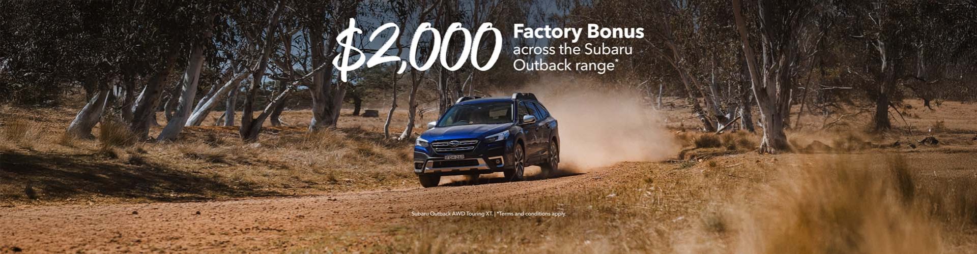 Subaru Outback $2000 factory bonus