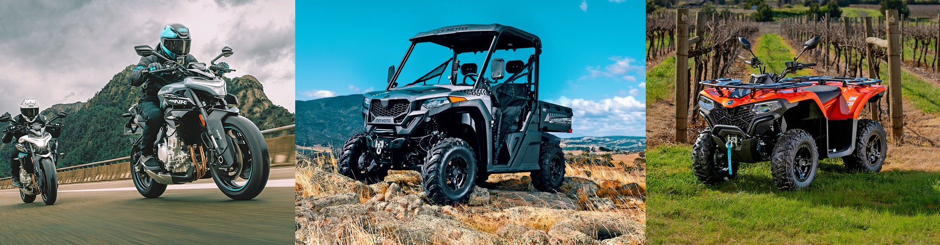 Lady loading up hay into the CFMoto UTV