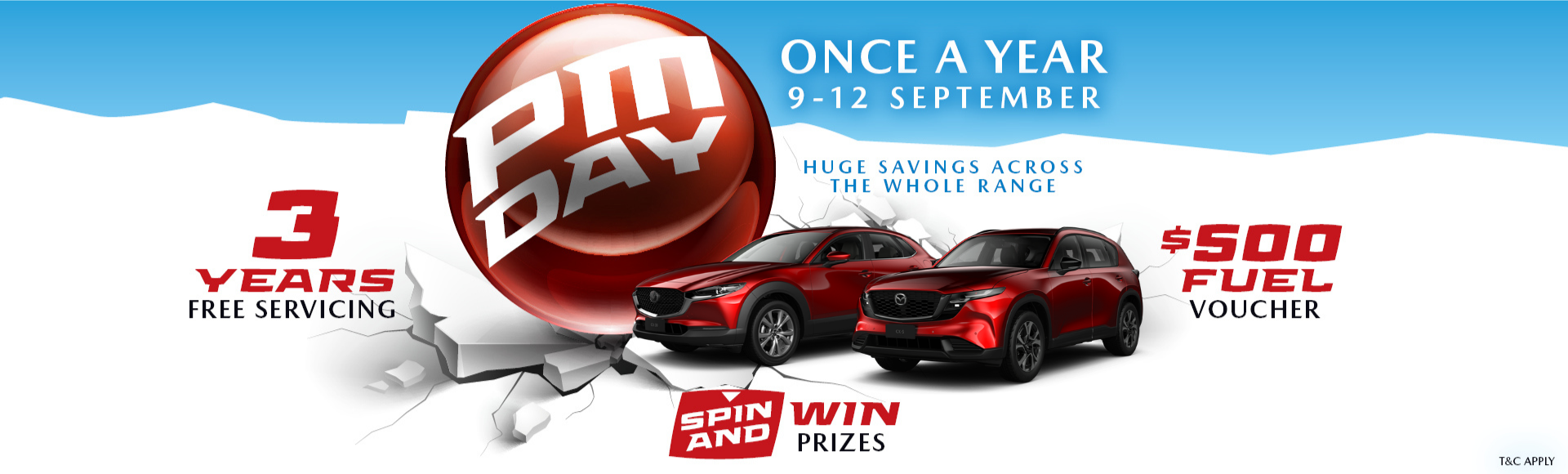 PM Day Sale 9th - 12th Sep