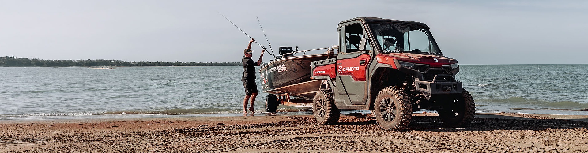 CFMoto UForce on the beach