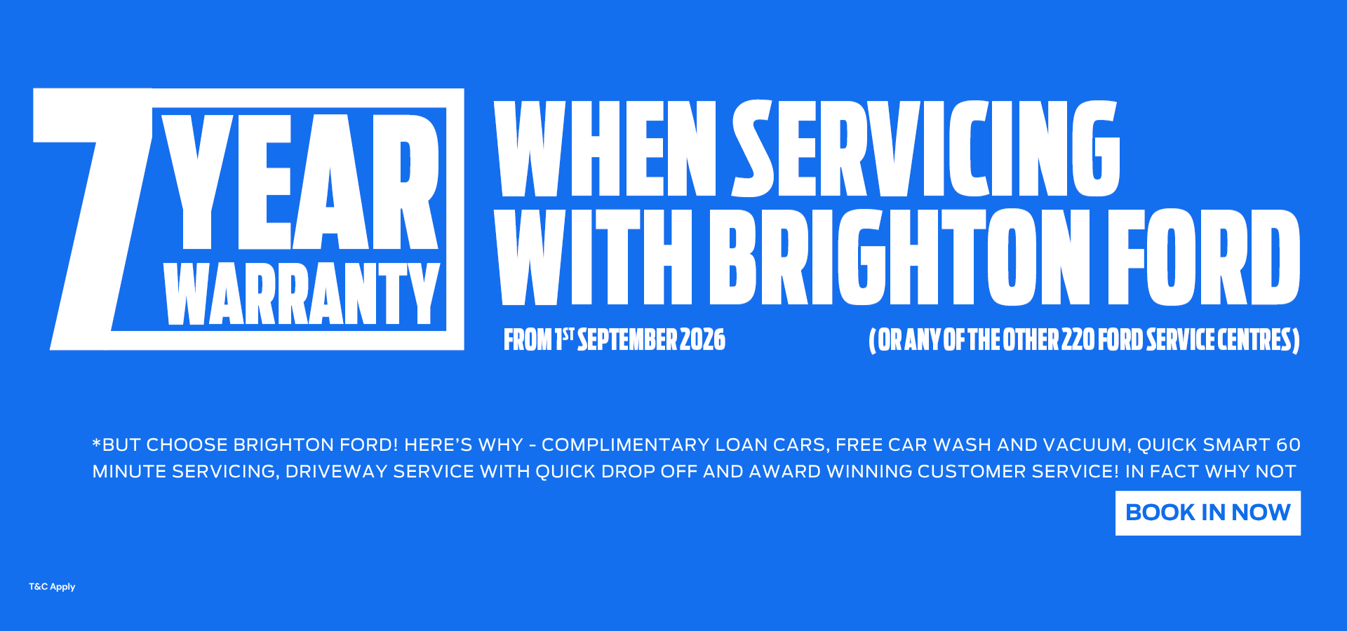 7 year Warranty when servicing with Brighton Ford