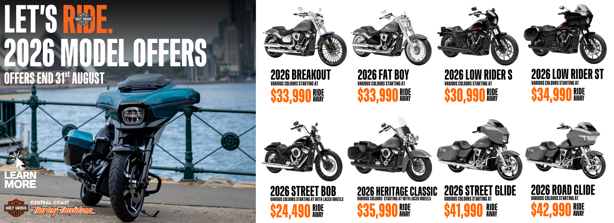 Let’s RIDE. 2026 Model Year Offers.