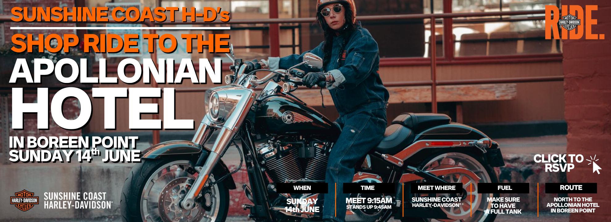 Sunshine Coast H-D Shop Ride to Boreen Point – Sunday 14th June 
