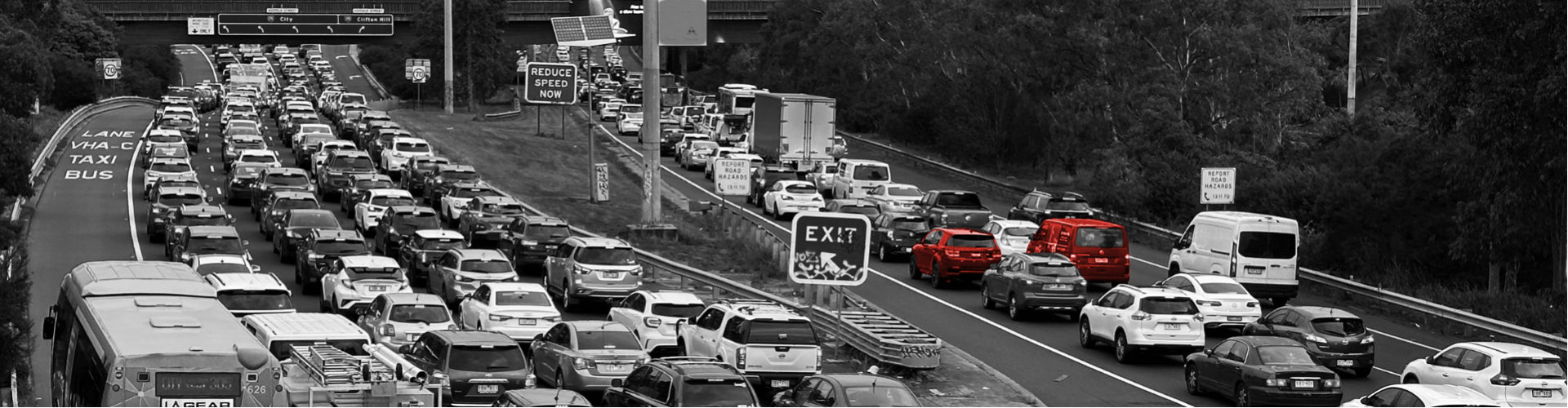Traffic jam on a freeway