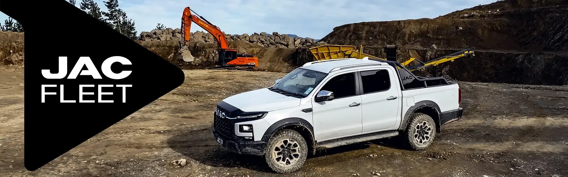 White JAC T9 on construction site