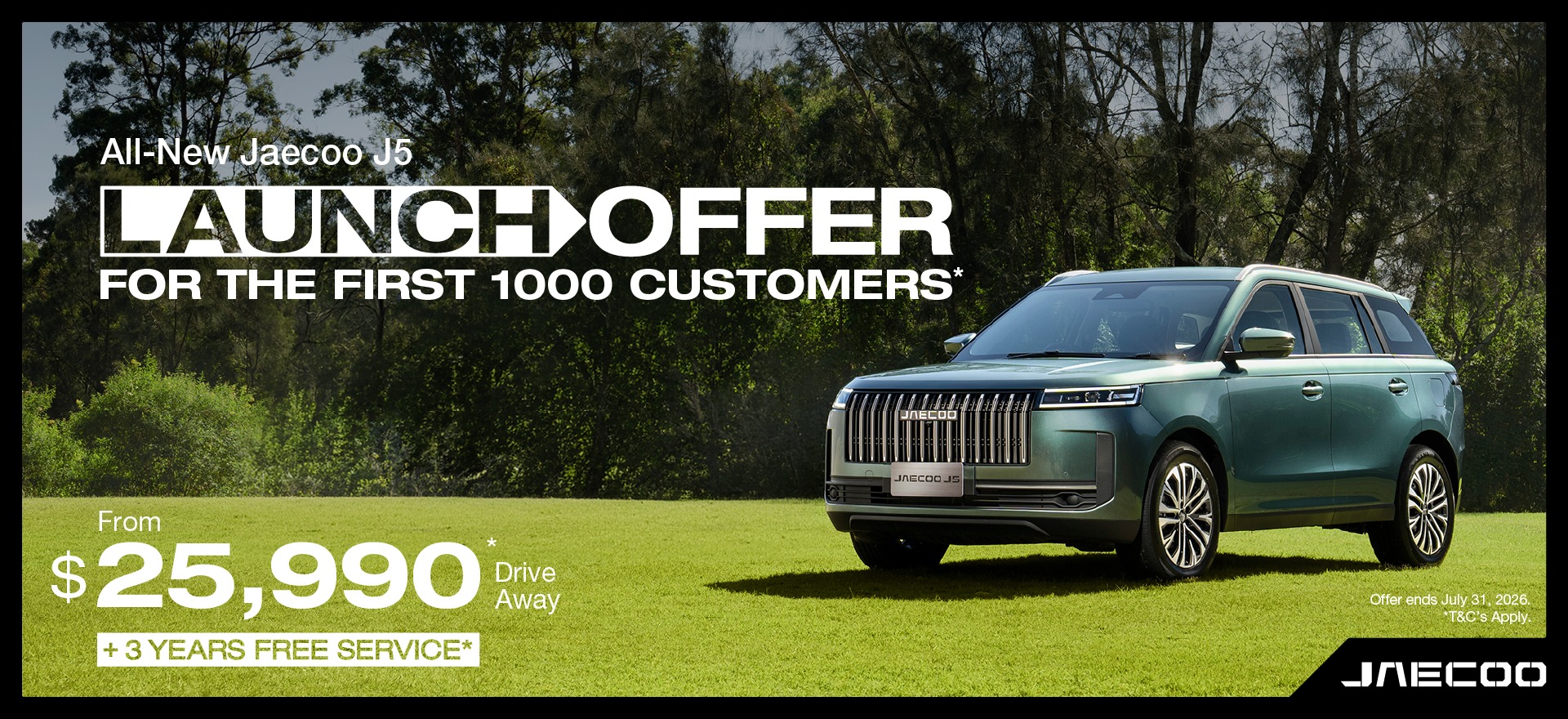 Jaecoo J5 offer