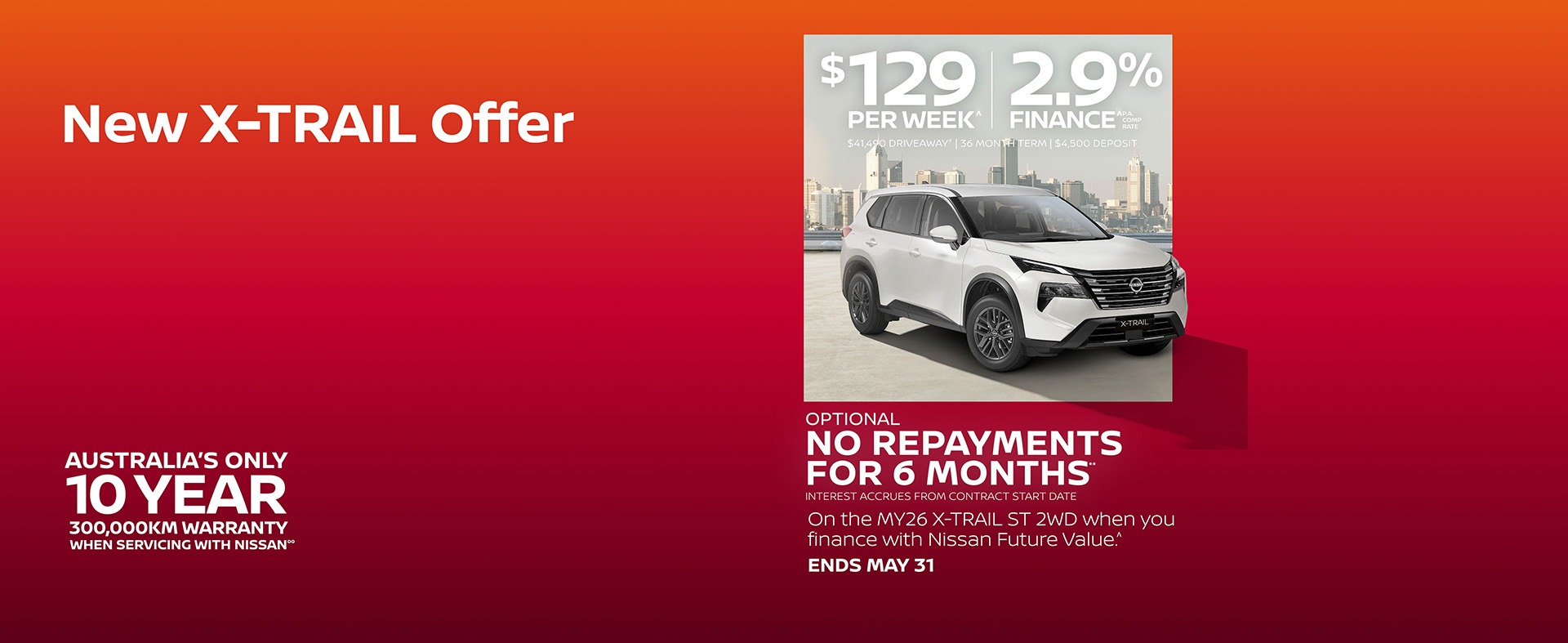 New MY26 Nissan XTrail ST 2WD 2.9% Finance