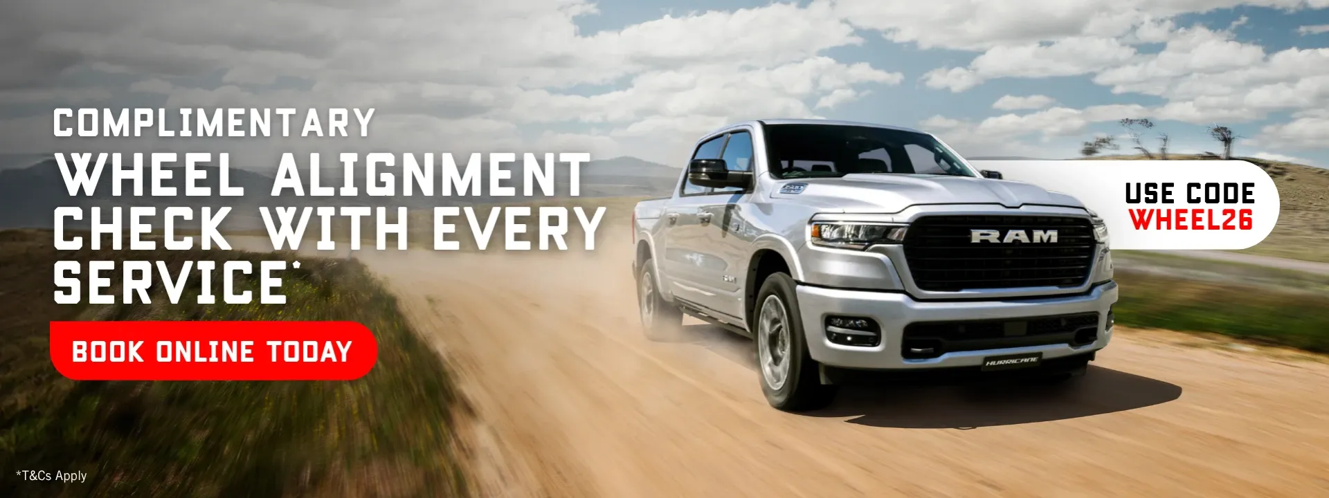 Complimentary wheel alignment service offer