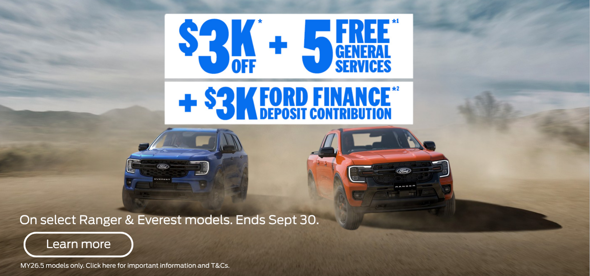 3k off and 5 free services PLUS 3k ford finance deposit contribution