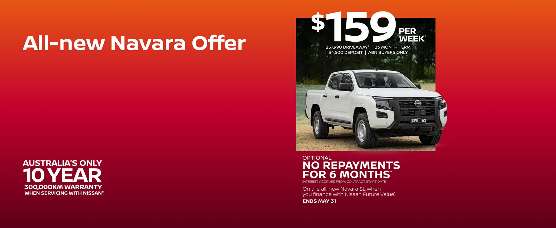 Nissan All-new Navara Offer $159 per week Finance