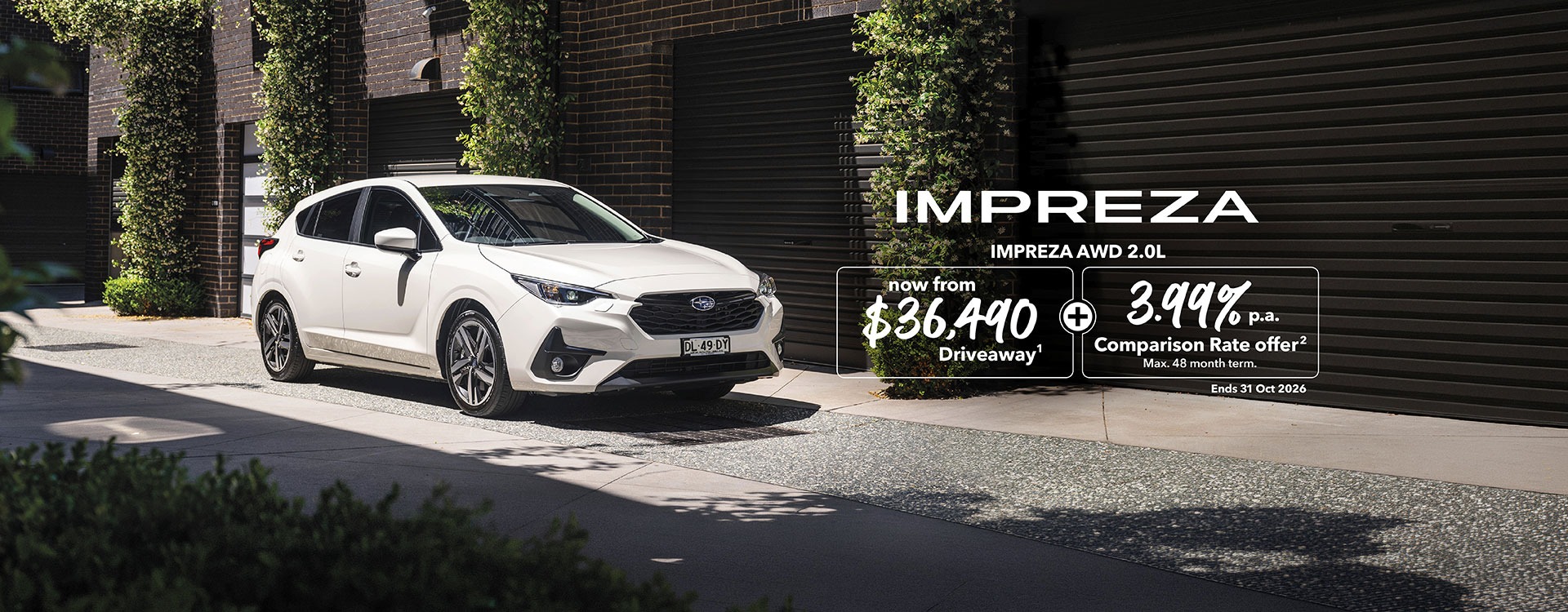 Subaru Impreza starting from $36,490 - $43,990 Driveaway