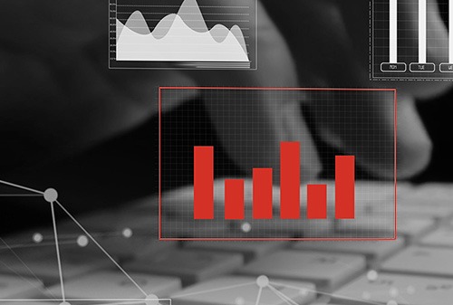 Graph showing over a keyboard