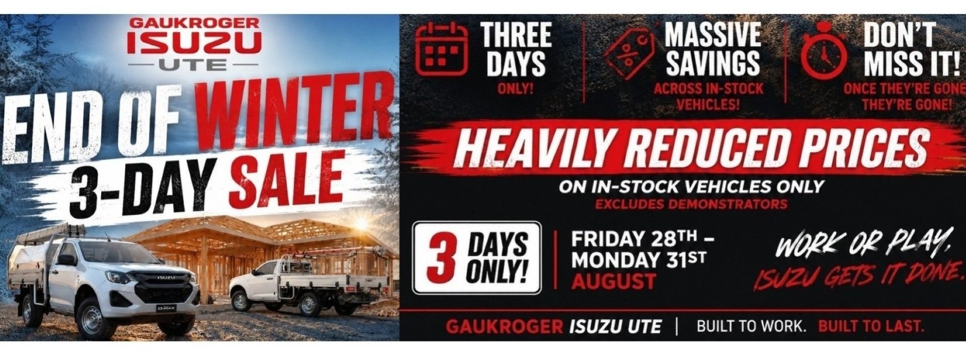 End of Winter Sale - 3 Days