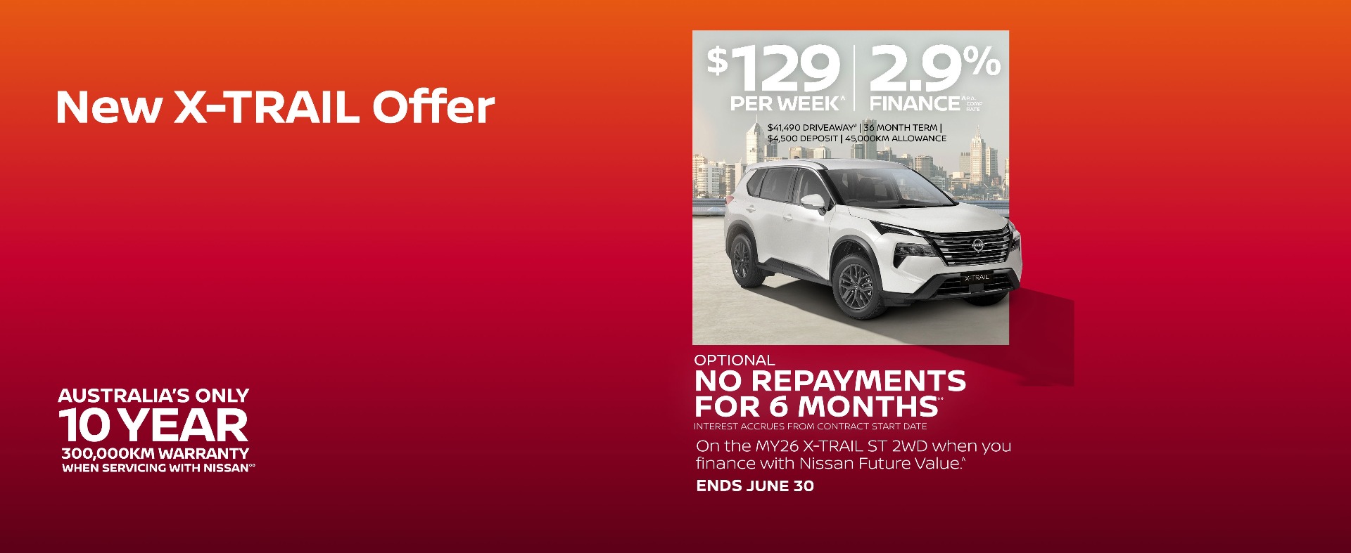 New MY26 Nissan XTrail ST 2WD 2.9% Finance