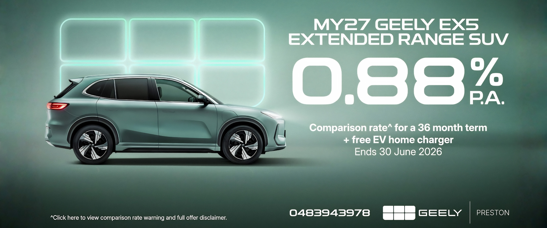 ralph dsilva geely preston ex5 full electric finance offer 0.88
