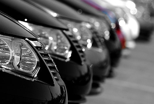 Fleet of cars lined up