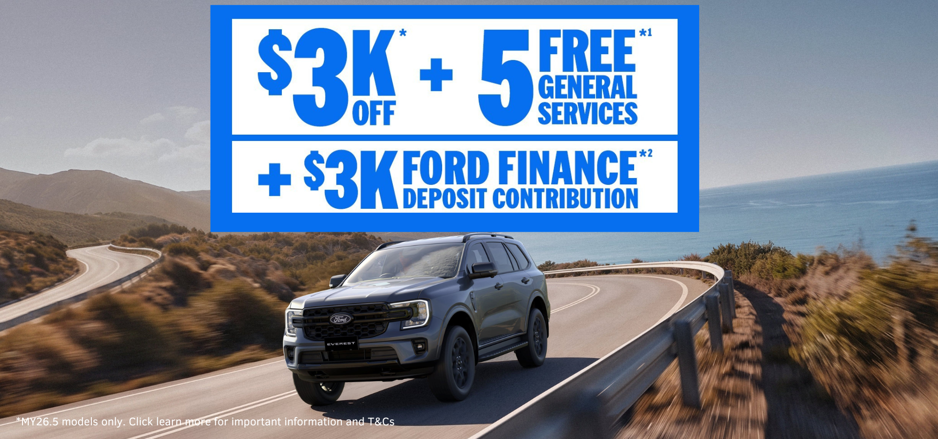 3k off and 5 free services PLUS 3k ford finance deposit contribution