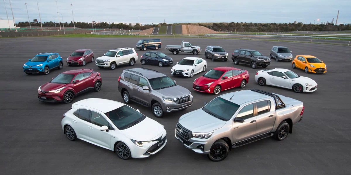 Row of vehicles available for sale
