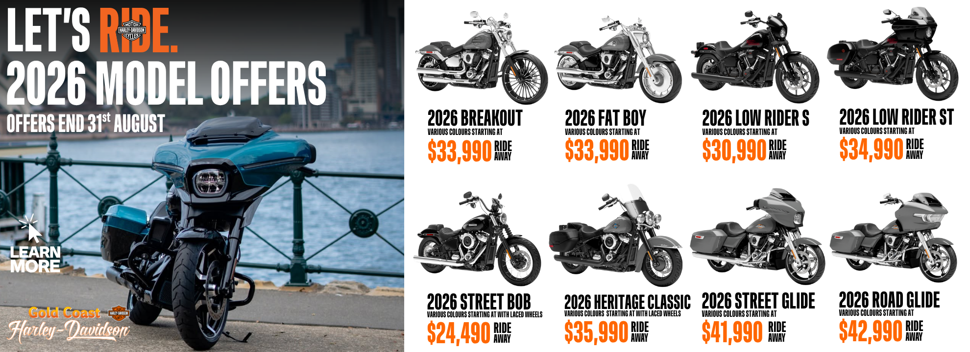 Let’s RIDE. 2026 Model Year Offers.