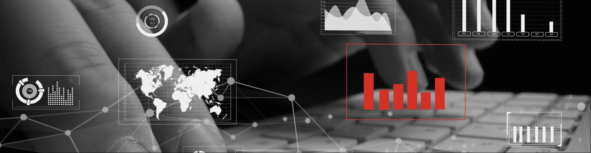 Graph overlayed over a keyboard