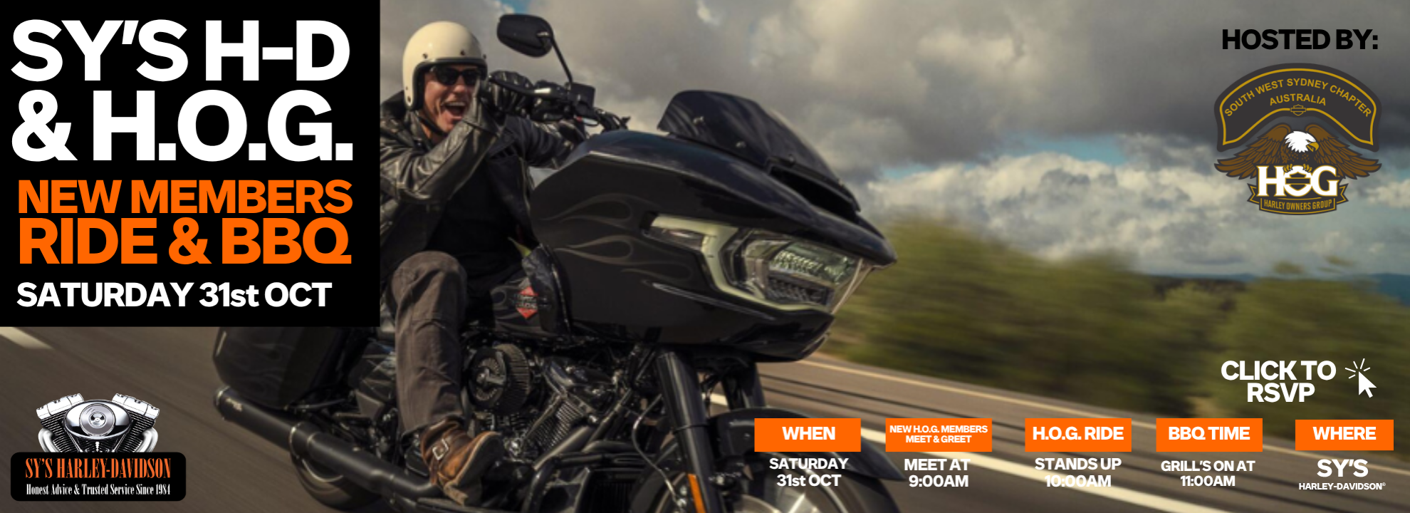 HOG Monthly Ride & BBQ- 30 OCT