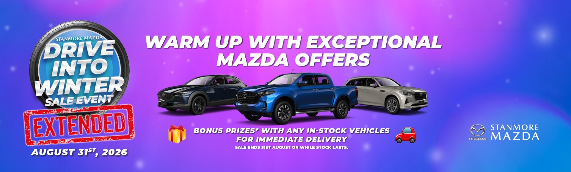 Stanmore Mazda - Drive into Winter Sale Event Extended